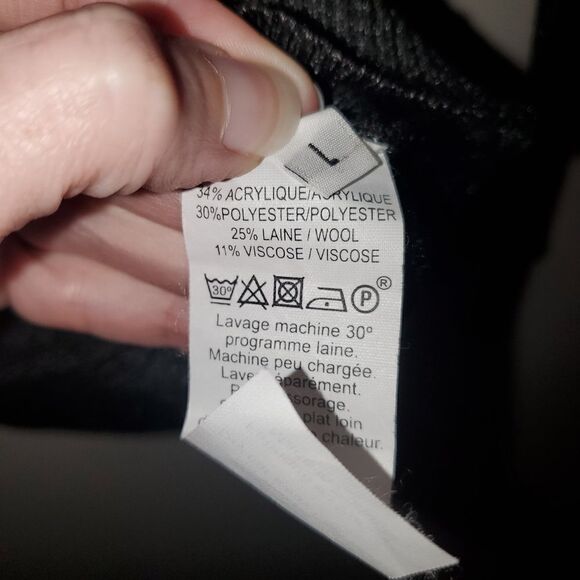 POLES MAISON MONTAGUT GRAY CHARCOAL MIX BLEND SWEATER SIZE LARGE - Picture 2 of 5